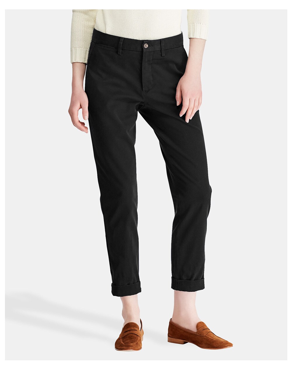 Polo Ralph Lauren women's black cropped trousers, Black. thumbnail
