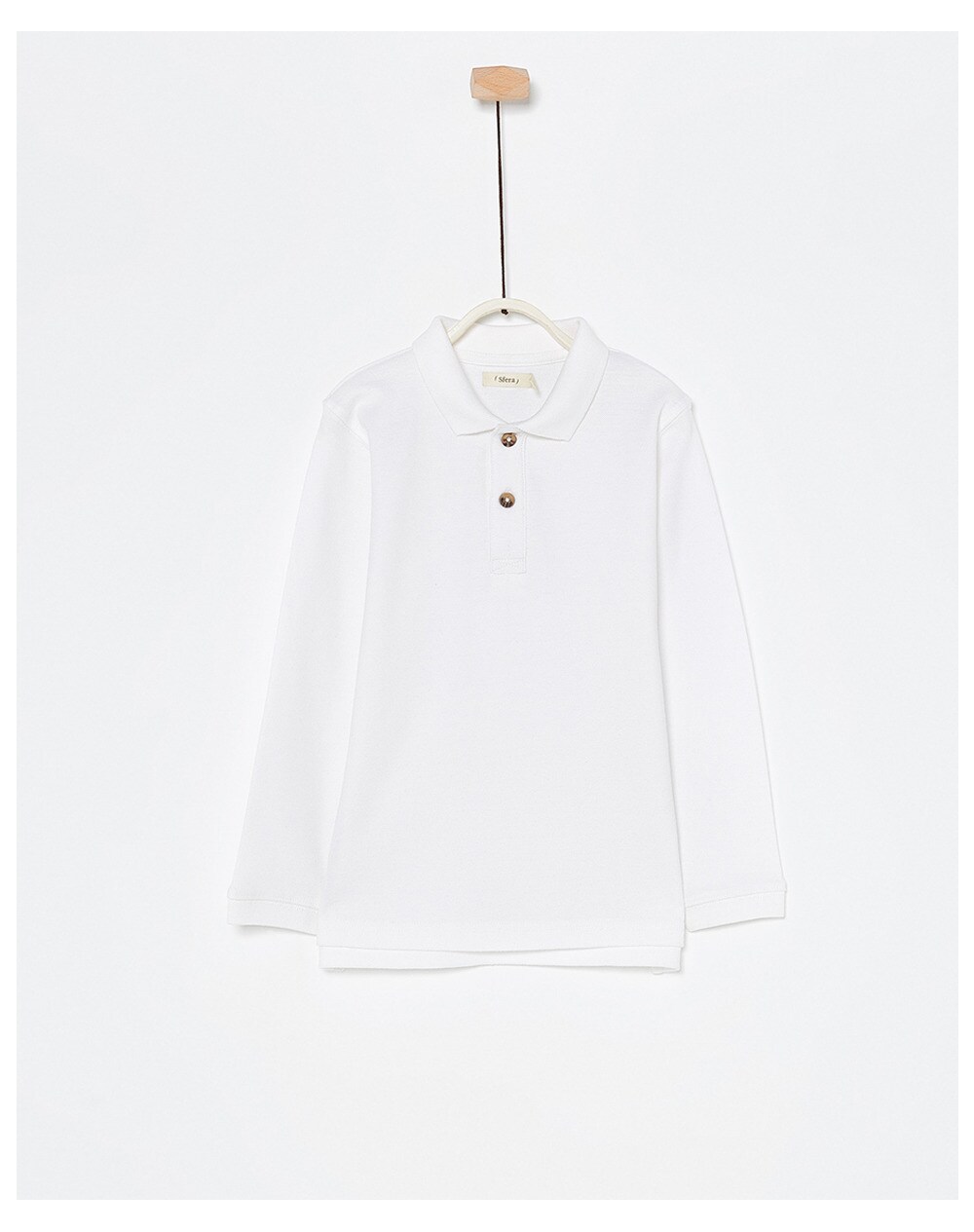 Sfera boys' basic plain white polo shirt, White. thumbnail