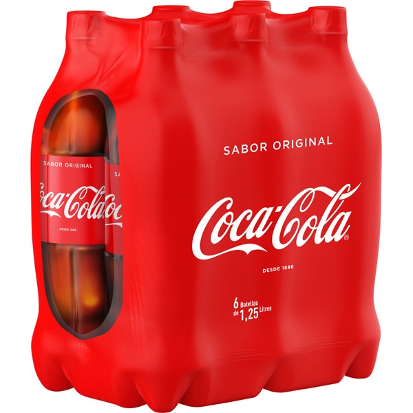 COCA COLA Clásica refresco de cola pack 6 botellas 1 25 l