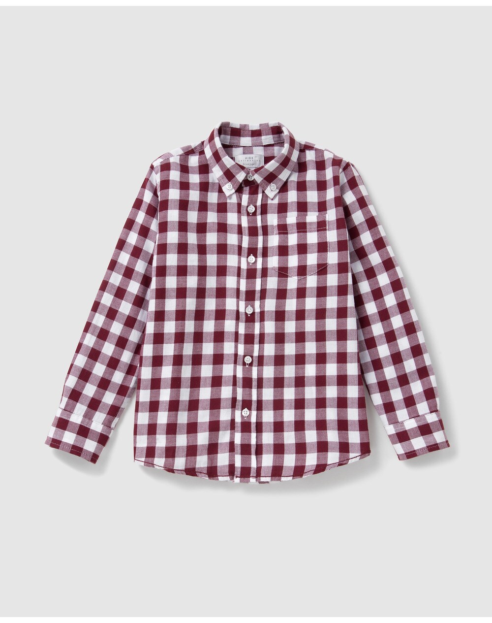 Freestyle boys' maroon and white checked shirt, Maroon. thumbnail