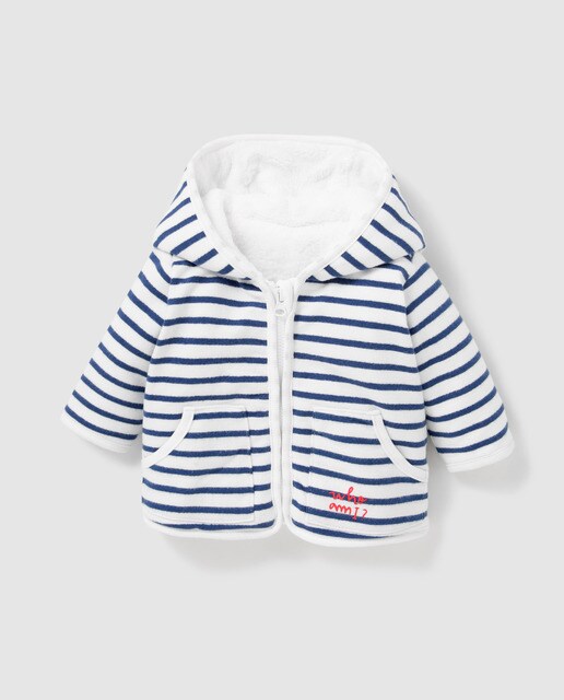 Sweatshirt de Recém-nascido Freestyle às riscas com orelhinhas Sweatshirt de Recém-nascido Freestyle às riscas com orelhinhas