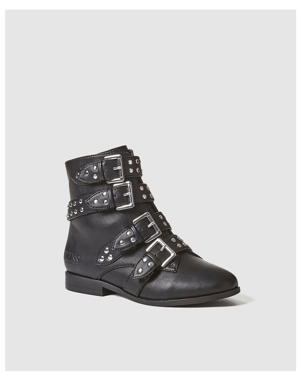 Guess girls' black ankle boots with buckles, Black. thumbnail