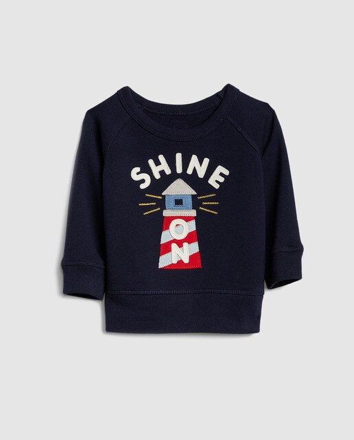 Sweatshirt de bebé menino Gap em azul com bordado Sweatshirt de bebé menino Gap em azul com bordado