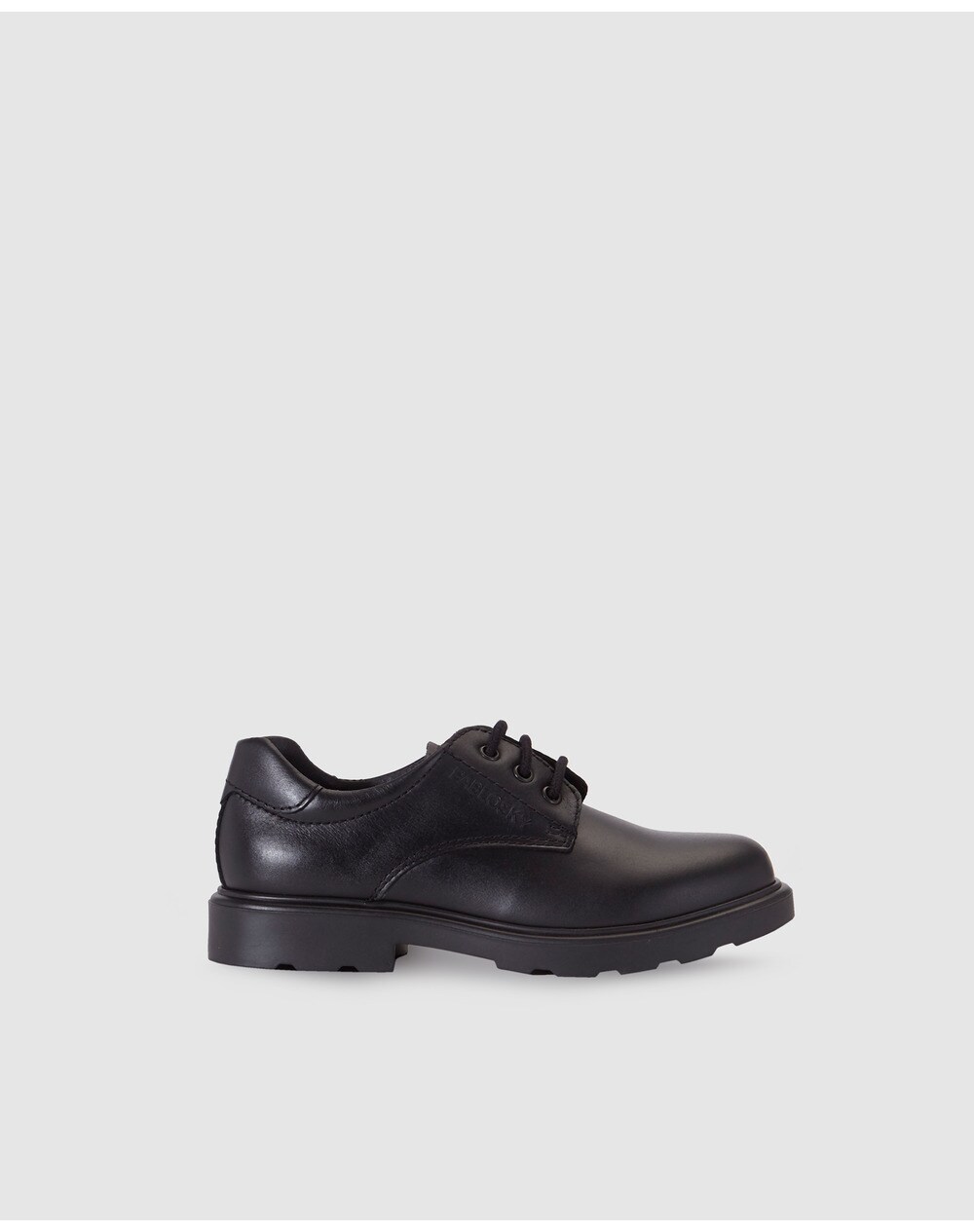 Pablosky boys' black leather lace-up shoes, Black. thumbnail