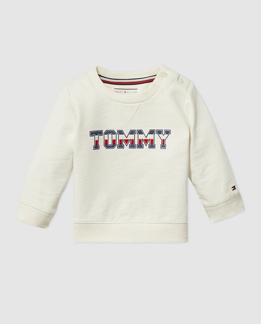 Sweatshirt de bebé menino Tommy Hilfiger branca Sweatshirt de bebé menino Tommy Hilfiger branca