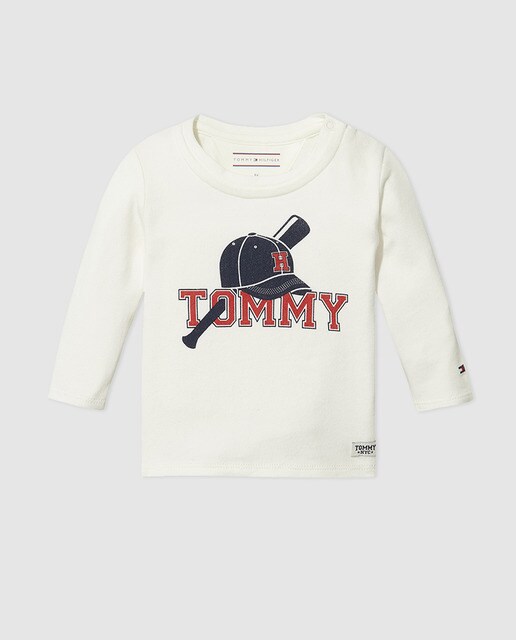 Sweatshirt de bebé menino Tommy Hilfiger branca Sweatshirt de bebé menino Tommy Hilfiger branca