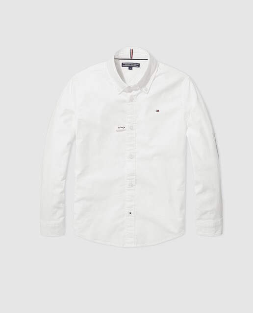 Camisa de bebé de rapaz Tommy Hilfiger em branco Camisa de bebé de rapaz Tommy Hilfiger em branco
