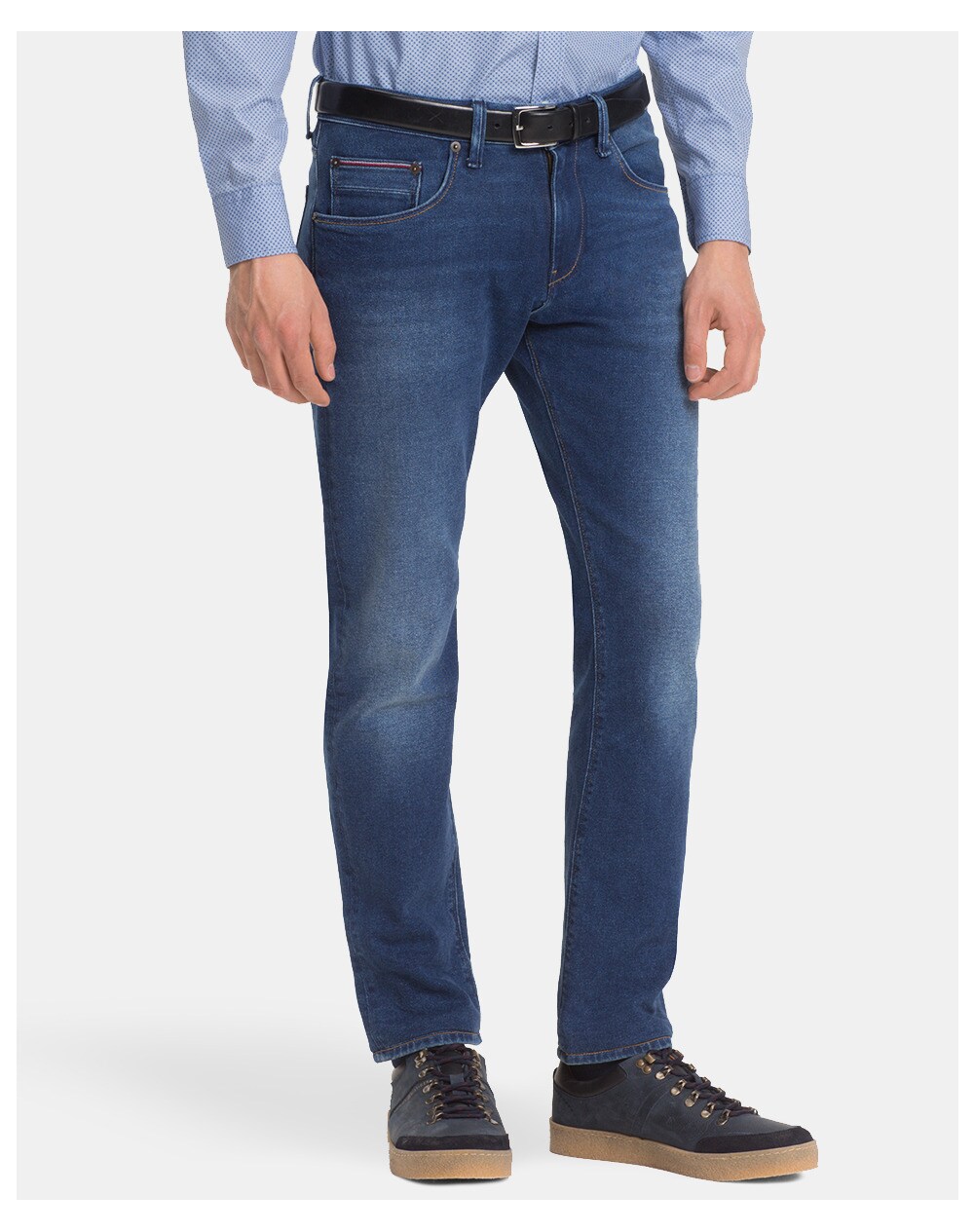 Tommy Hilfiger men's slim-fit blue jeans, Blue. thumbnail