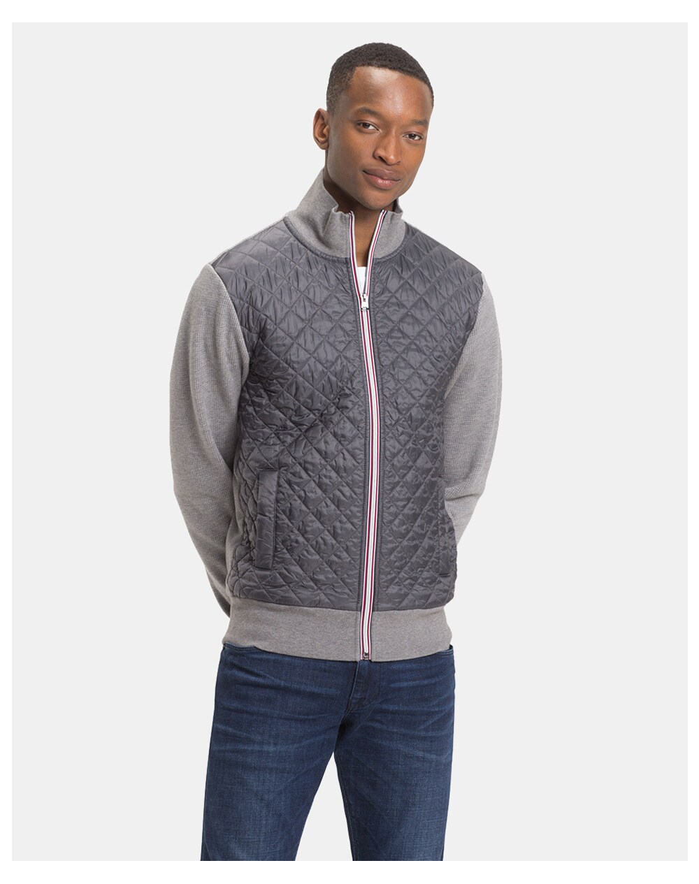 Tommy Hilfiger men's grey zip-up jacket, Grey. thumbnail