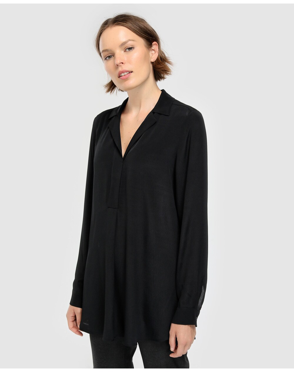 El Corte Inglés Woman women's long black blouse, Black. thumbnail
