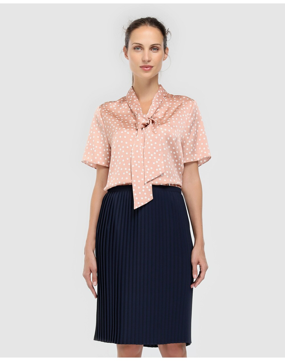El Corte Inglés Woman women's accordion pleat skirt with side fastening, Navy blue. thumbnail