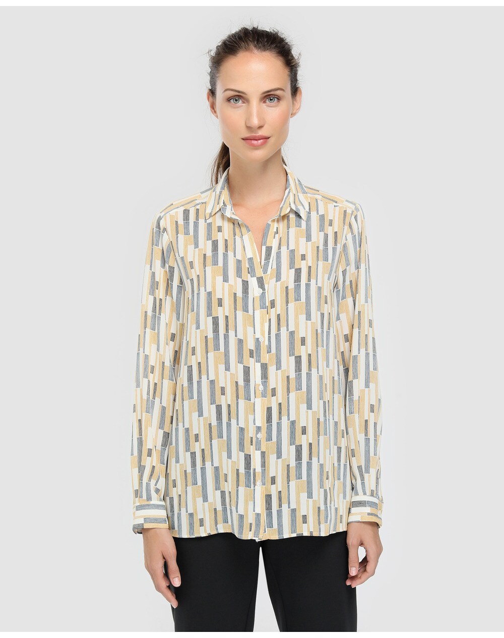 El Corte Inglés Woman women's long sleeve printed blouse, Yellow. thumbnail