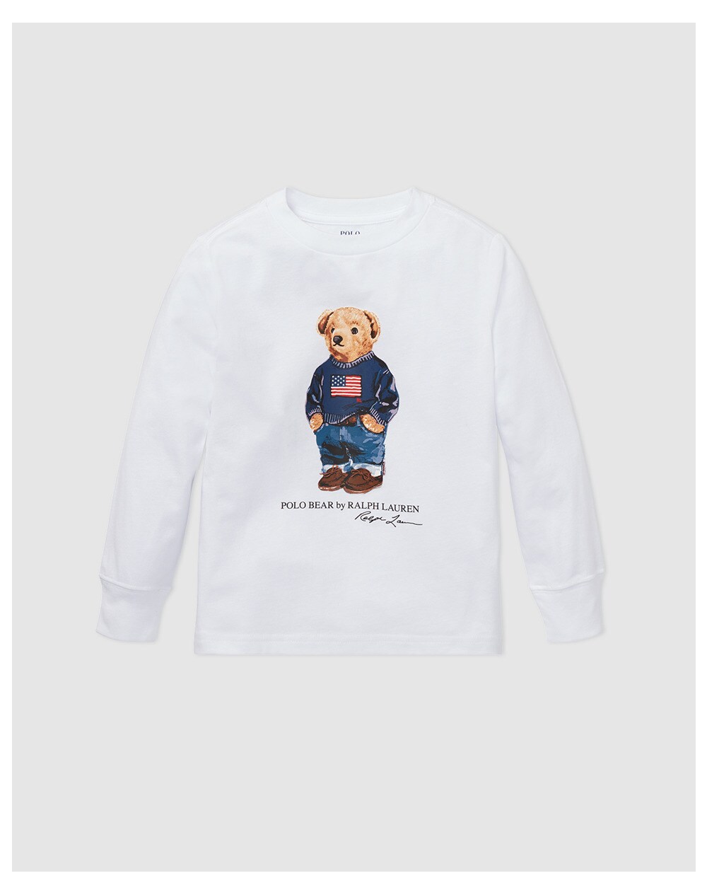 Polo Ralph Lauren boys' white bear print T-shirt, White. thumbnail