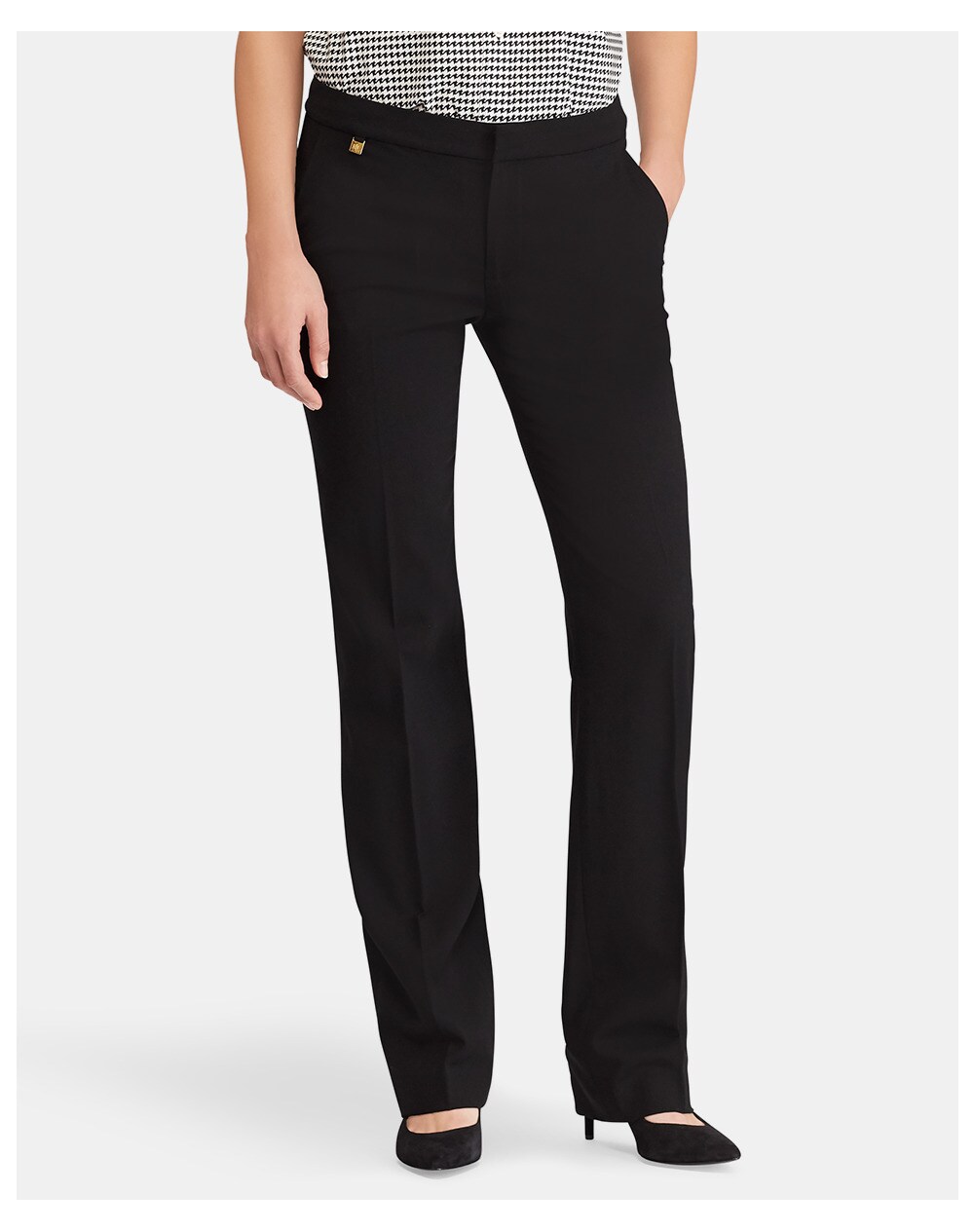 Lauren Ralph Lauren women's black straight trousers, Black. thumbnail