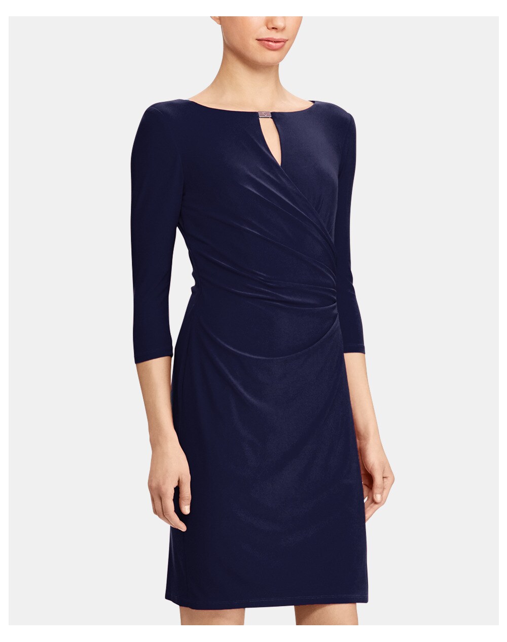 Lauren Ralph Lauren women's short dress with French sleeves, Navy blue. thumbnail
