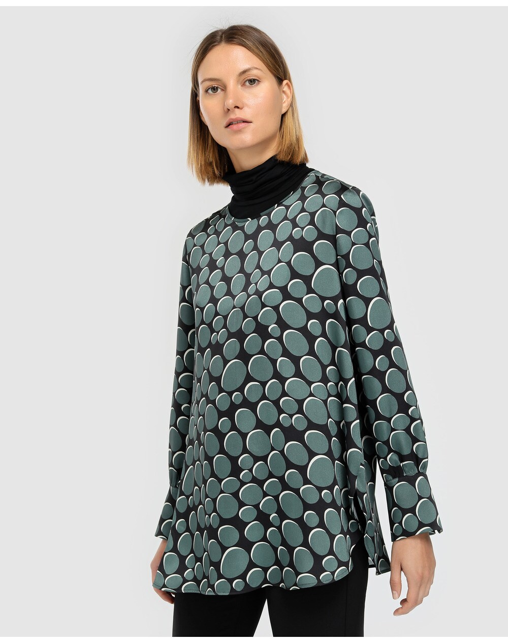 El Corte Inglés Woman Limited women's green abstract print blouse, Green. thumbnail