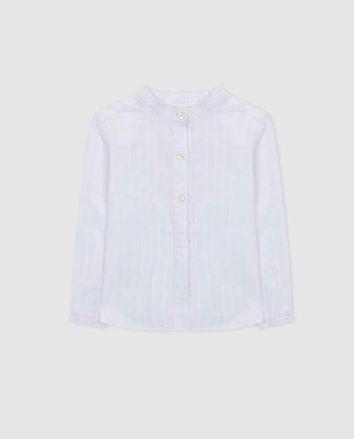 Camisa de bebé menino Gocco às riscas brancas Camisa de bebé menino Gocco às riscas brancas