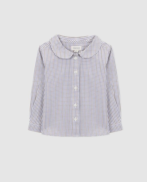 Camisa de bebé menino Gocco aos quadrados bicolor Camisa de bebé menino Gocco aos quadrados bicolor