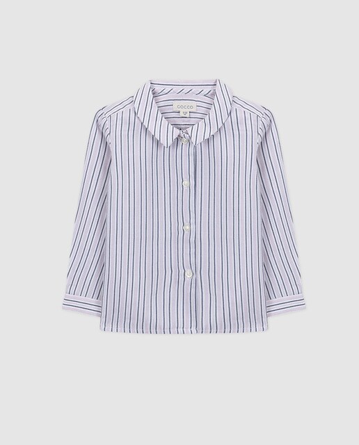 Camisa de bebé menino Gocco às riscas bicolor Camisa de bebé menino Gocco às riscas bicolor