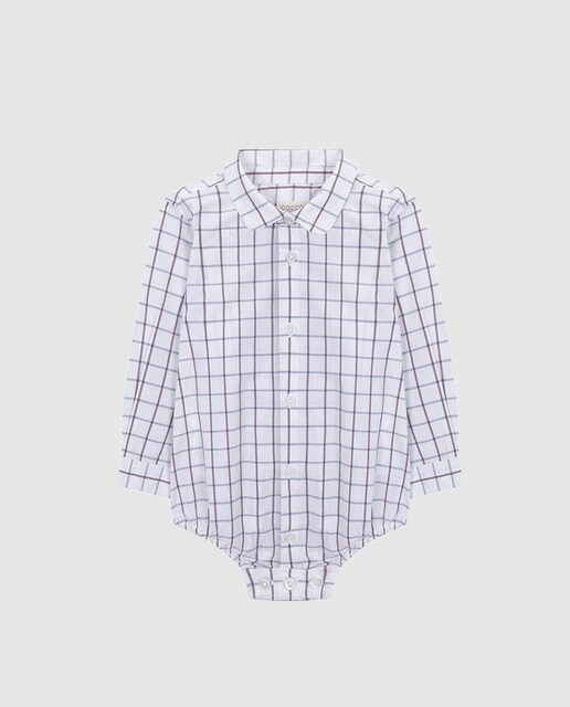 Camisa de bebé menino Gocco aos quadrados bicolor Camisa de bebé menino Gocco aos quadrados bicolor