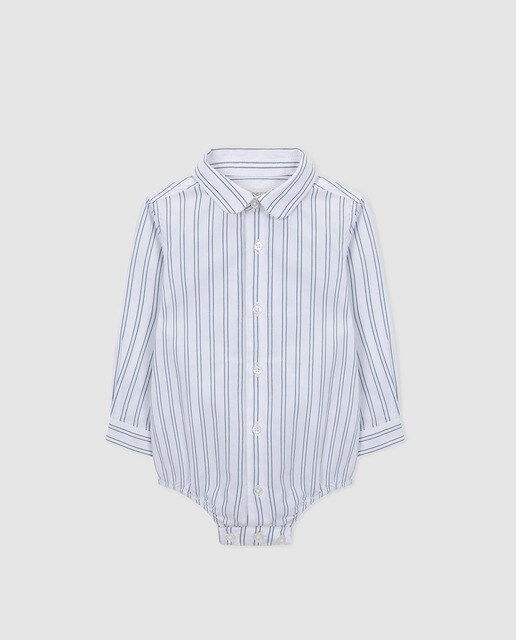 Camisa de bebé menino Gocco às riscas bicolor Camisa de bebé menino Gocco às riscas bicolor