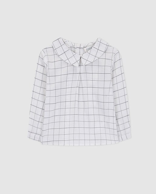 Camisa de bebé menino Gocco aos quadrados Camisa de bebé menino Gocco aos quadrados