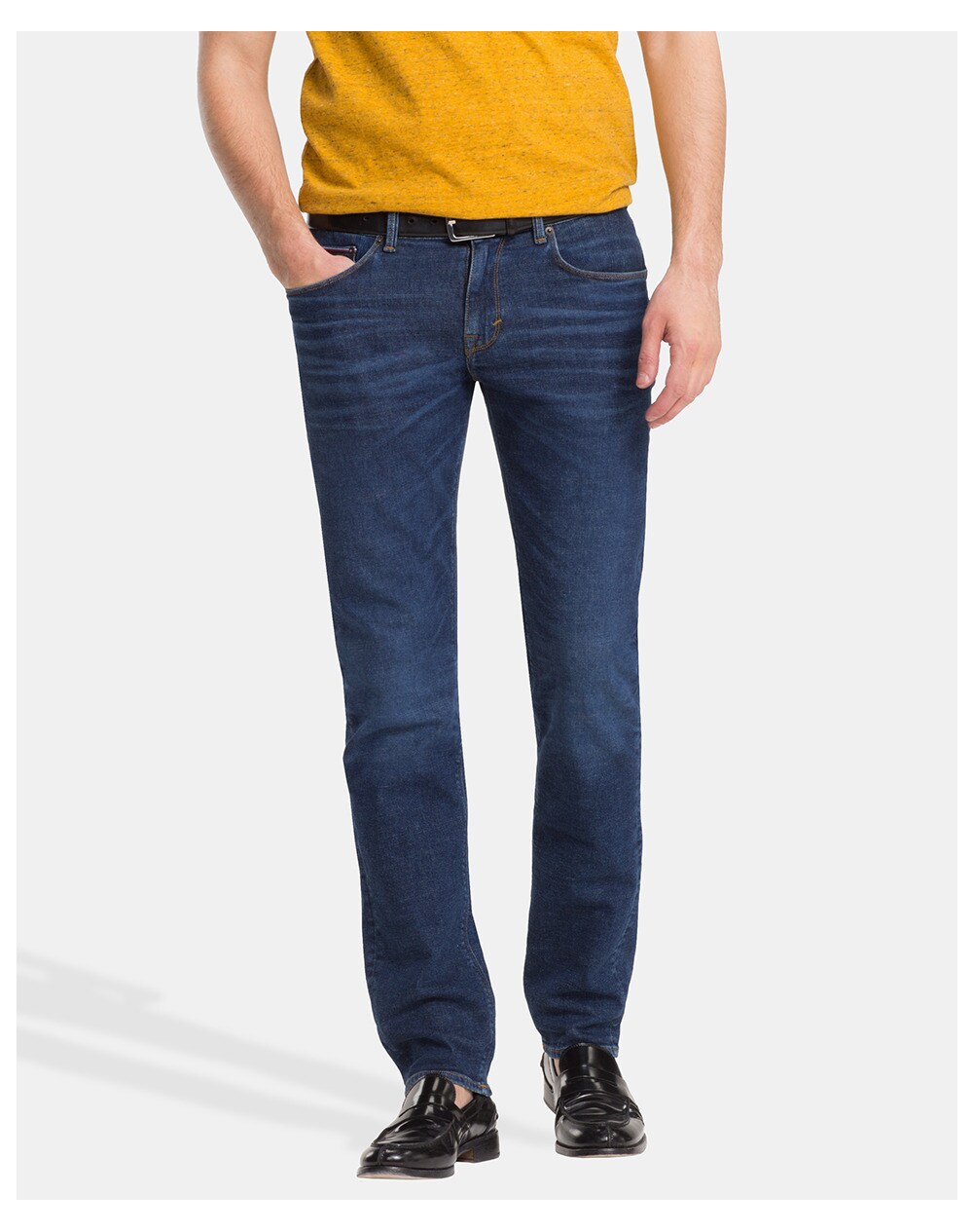 Tommy Hilfiger men's regular-fit blue jeans, Blue. thumbnail