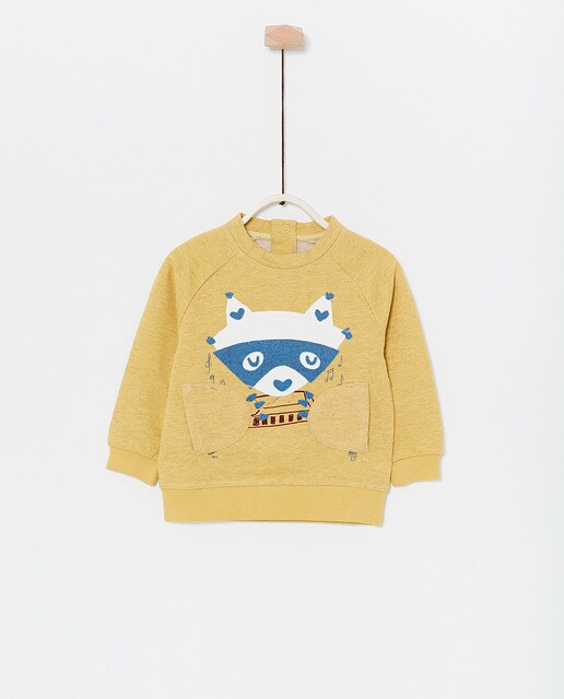 Sweatshirt de bebé menino Sfera com cara de mapache Sweatshirt de bebé menino Sfera com cara de mapache