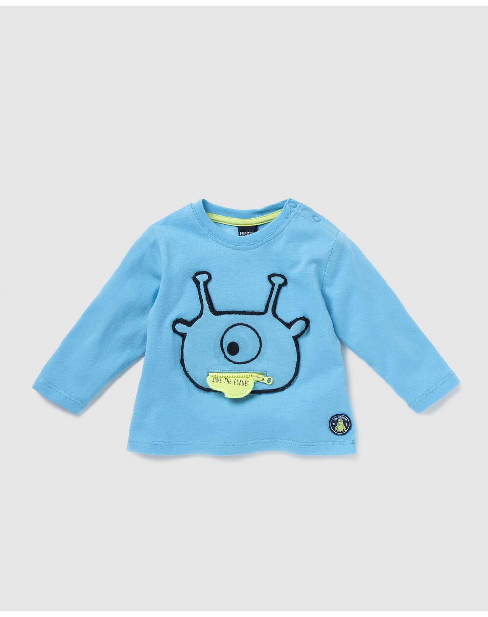Freestyle baby boys' turquoise T-shirt with an alien, Turquoise. thumbnail