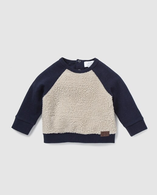 Sweatshirt combinada de bebé menino Brotes bicolor Sweatshirt combinada de bebé menino Brotes bicolor