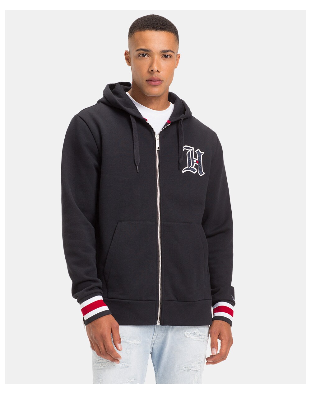 Tommy Hilfiger Lewis Hamilton men's black hooded casual jacket, Black. thumbnail