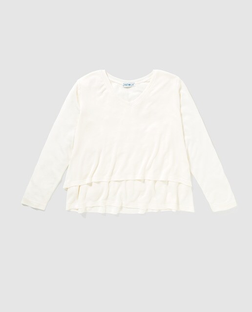 T-shirt Antimilk com folhos T-shirt Antimilk com folhos