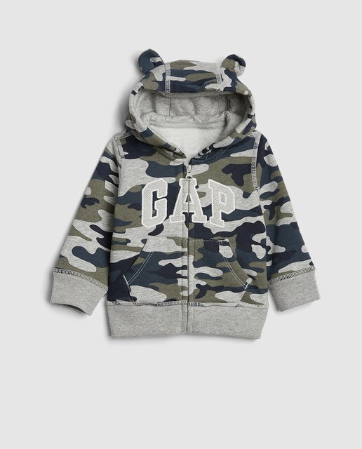 Sweatshirt de bebé menino Gap com estampado de camuflagem Sweatshirt de bebé menino Gap com estampado de camuflagem