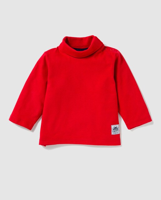 T-shirt de bebé Freestyle vermelha com gola dobrada T-shirt de bebé Freestyle vermelha com gola dobrada