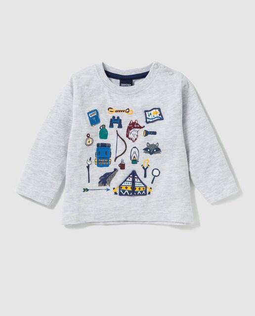 T-shirt de bebé menino Freestyle em cinzento com print T-shirt de bebé menino Freestyle em cinzento com print