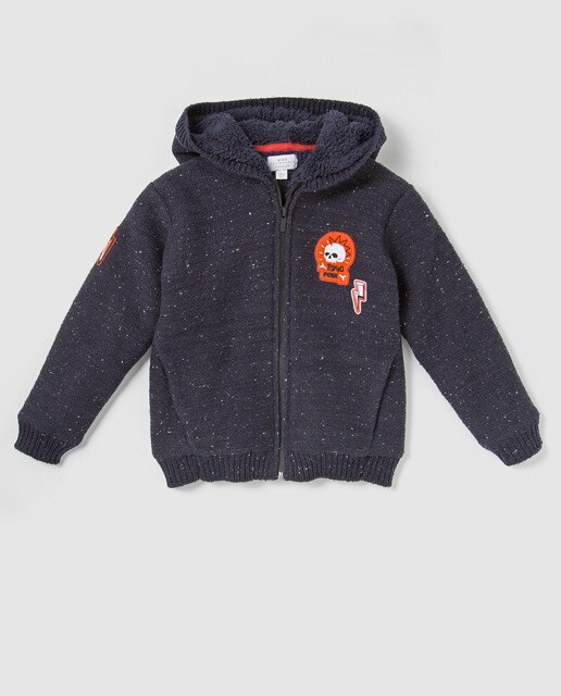 Casaco com capuz de menino Brotes com fecho de correr Casaco com capuz de menino Brotes com fecho de correr