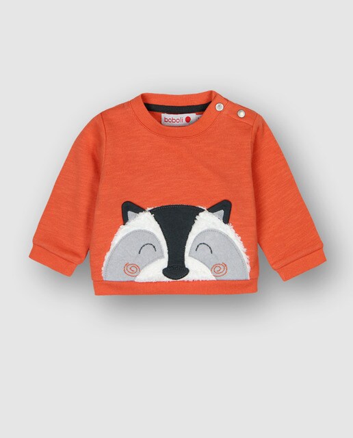 Sweatshirt de bebé Boboli laranja com patchwork Sweatshirt de bebé Boboli laranja com patchwork