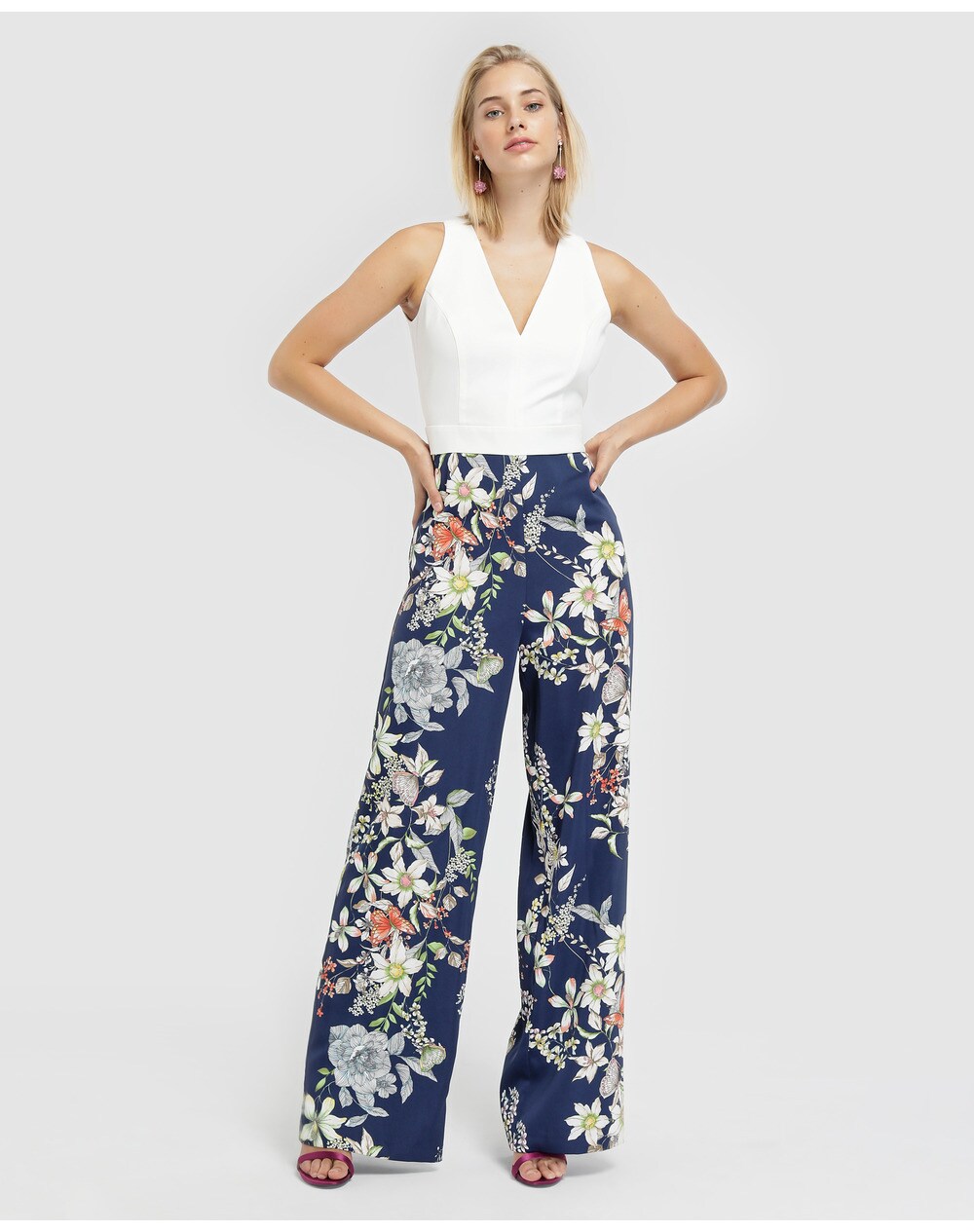 Fórmula Joven women's combined V-neck jumpsuit, Multicoloured. thumbnail