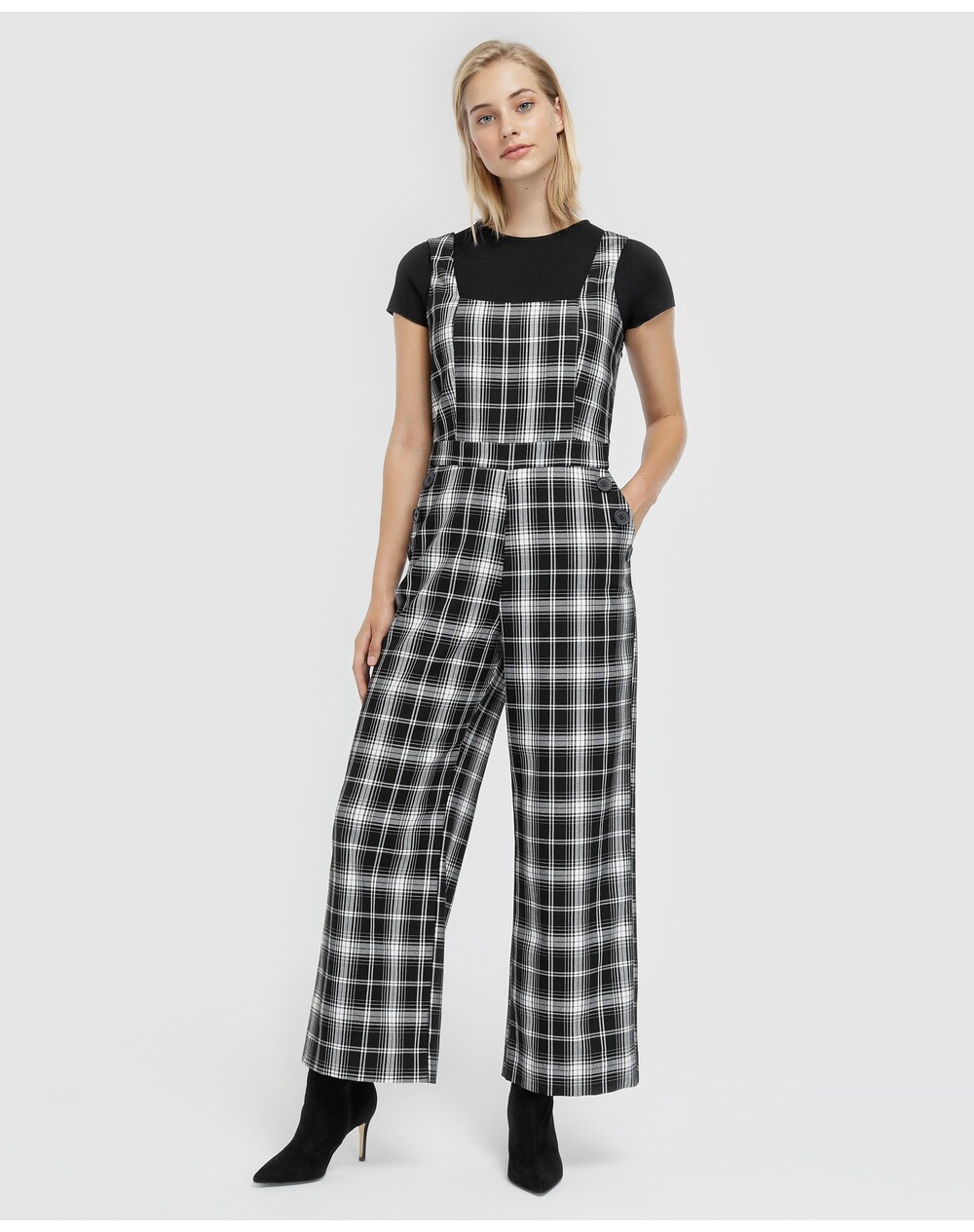 Fórmula Joven women's checked midi jumpsuit, Multicoloured. thumbnail