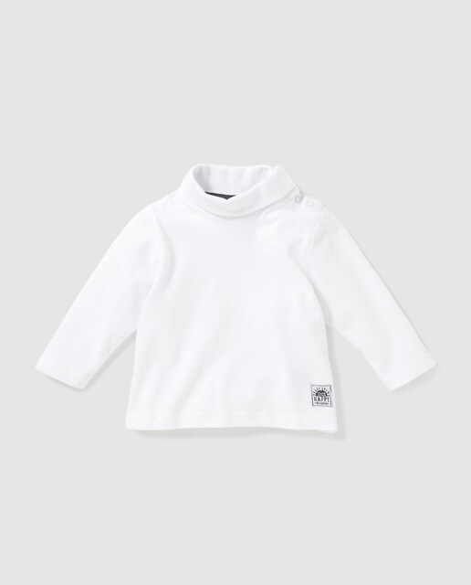 T-shirt de bebé Freestyle branca com gola dobrada T-shirt de bebé Freestyle branca com gola dobrada