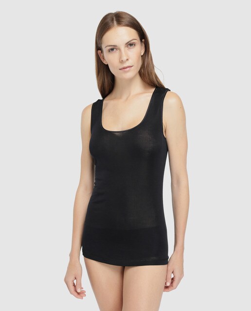 Camisola interior Pure Silk de mulher Hanro sem mangas Camisola interior Pure Silk de mulher Hanro sem mangas