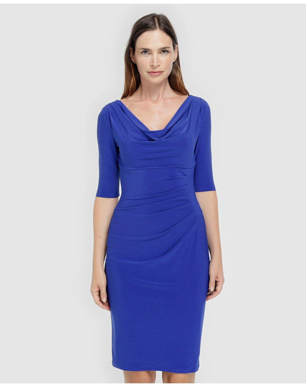 Lauren Ralph Lauren women's blue draped dress, Blue. thumbnail