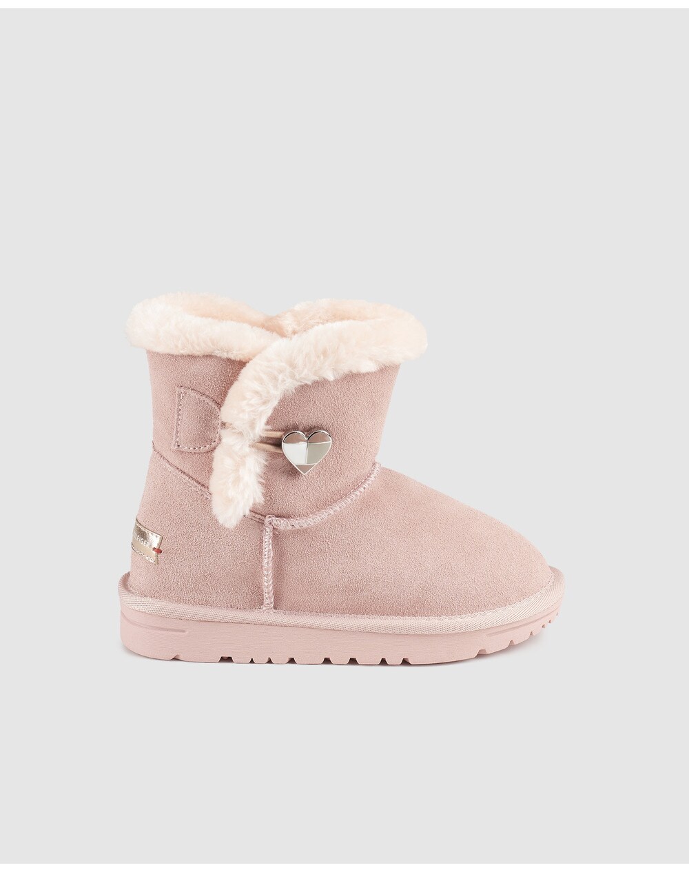 Tommy Hilfiger girls' pink leather boots with elastic detail, Pink. thumbnail