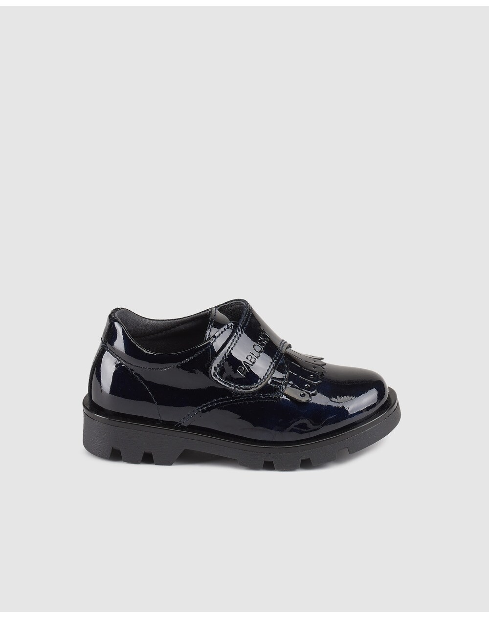 Pablosky girls' blue patent leather shoes, Navy blue. thumbnail