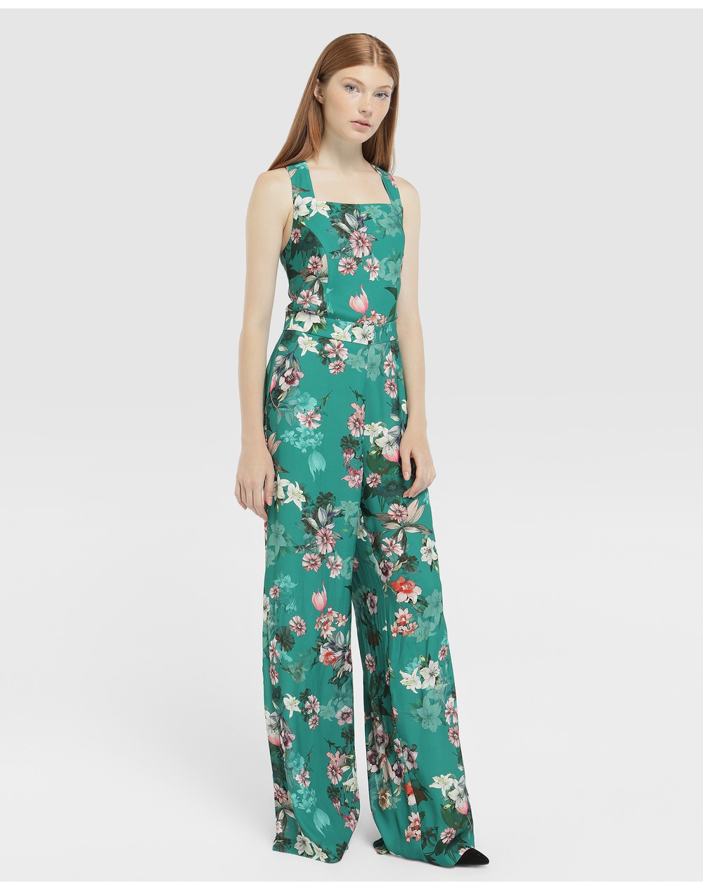 Fórmula Joven women's long floral jumpsuit, Green. thumbnail