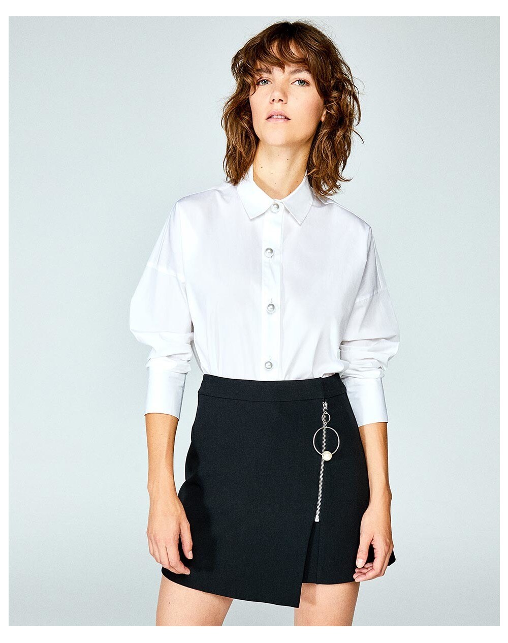 Sfera women's asymmetric skirt with pearl detail, Not specified. thumbnail