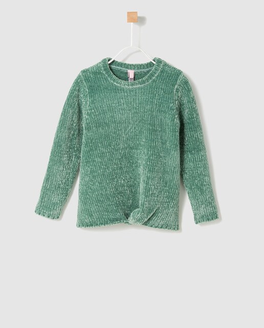 Camisola de malha menina Freestyle verde com detalhes Camisola de malha menina Freestyle verde com detalhes