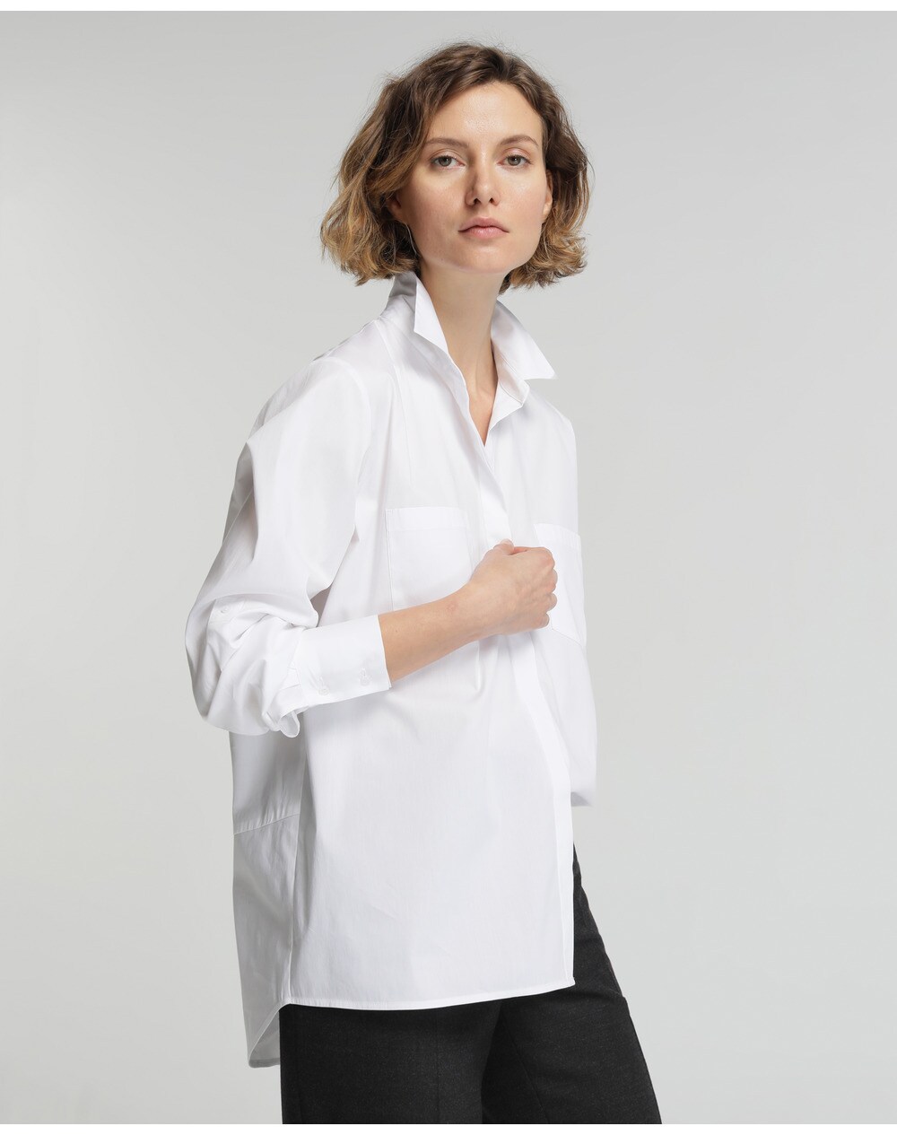 El Corte Inglés Woman Limited women's blouse with two pockets, White. thumbnail