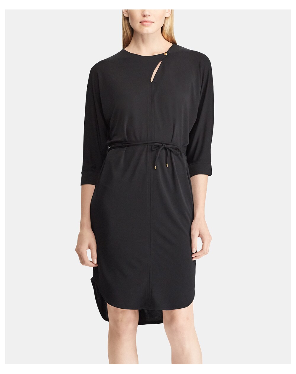 Lauren Ralph Lauren women's black dress with an asymmetric neckline, Black. thumbnail