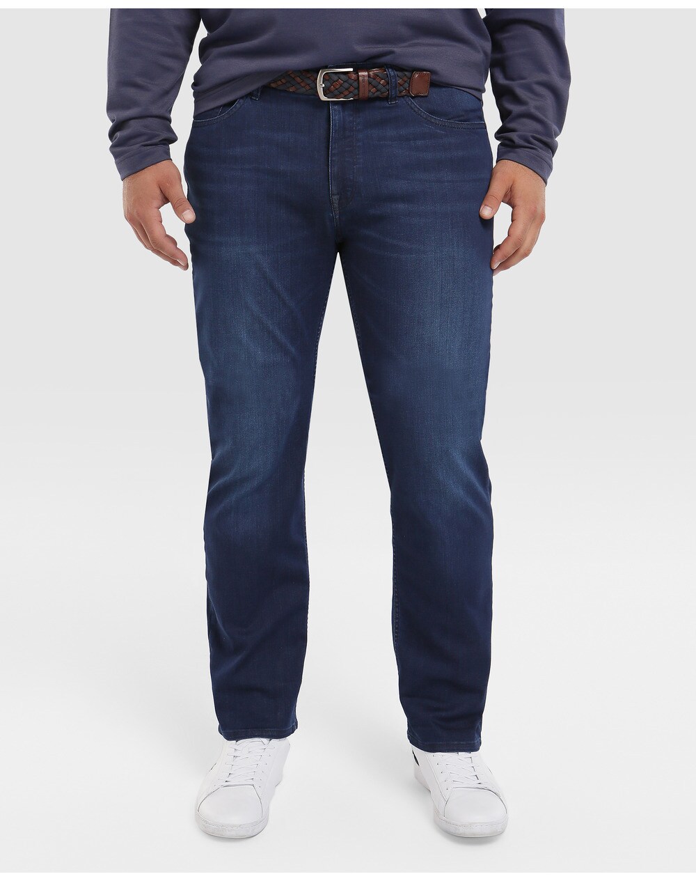 Hugo Boss Big and Tall men's regular-fit blue jeans, Blue. thumbnail